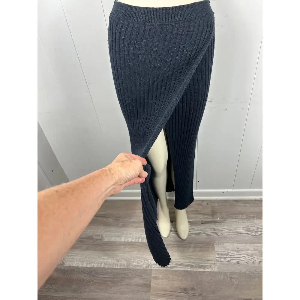 Free People Better Days Midi Skirt in Black. Size L. NWOT